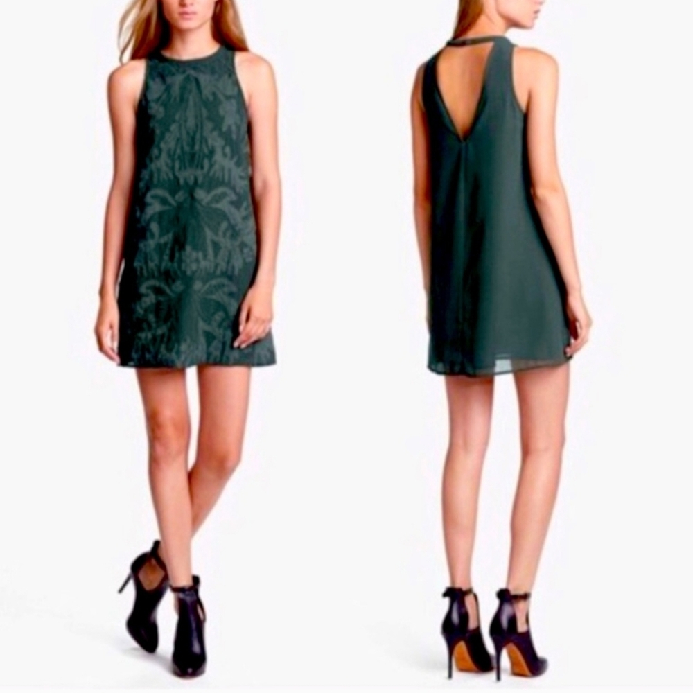 Astr Dark Green Backless Dress
